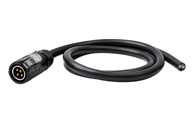 LP20型4芯公插头塑胶+金属款焊接式+线材_L=1M(标准线束)