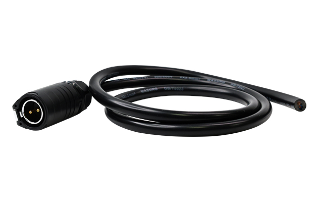 LP20型2芯公插头塑胶+金属款焊接式+线材_L=1M(标准线束)