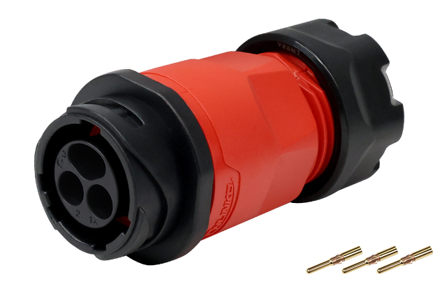 YM20型3芯对接公插座塑胶款压接式