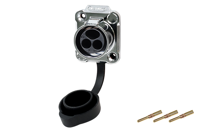 LP20型3芯两孔法兰公插座金属款压接式