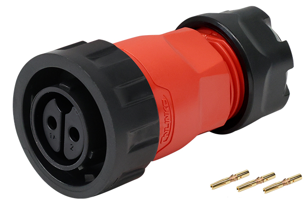 YM20型2芯母插头塑胶款压接式