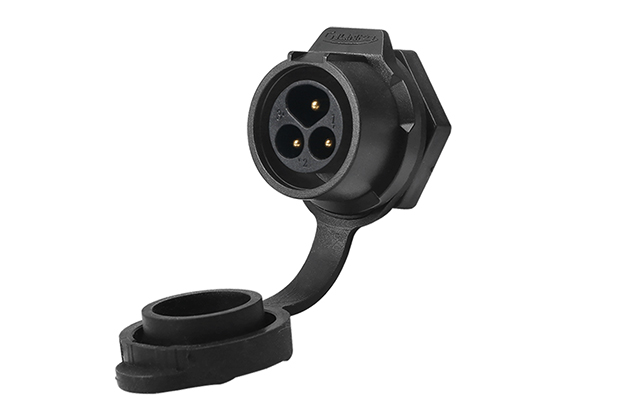 3芯塑料单孔公插座