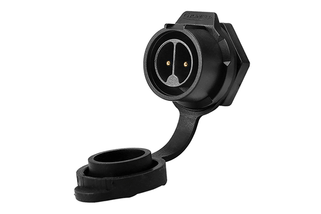 2芯塑料单孔公插座