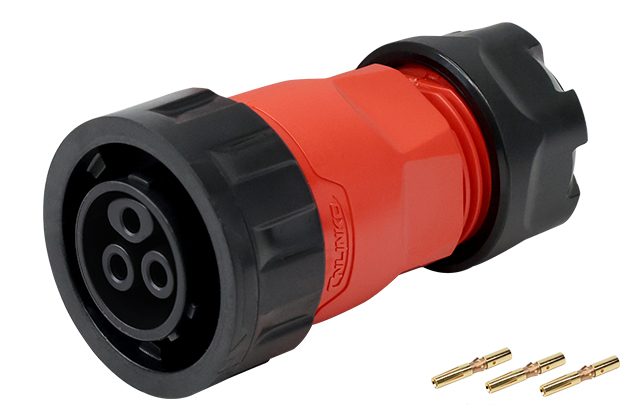 YM20型3芯公插头塑胶款压接式