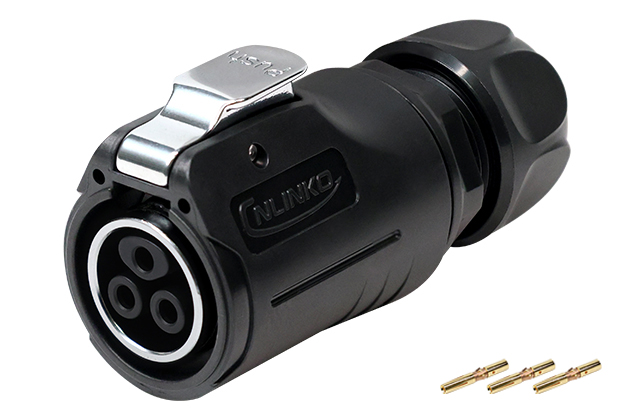 LP20型3芯母插头塑胶+金属款压接式