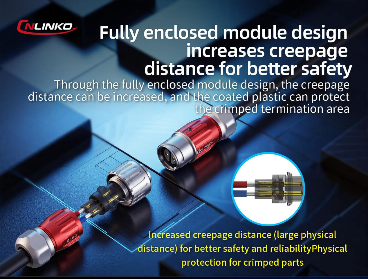 Fully Enclosed Module Design for Increased Creepage Distance and Enhanced Safety
