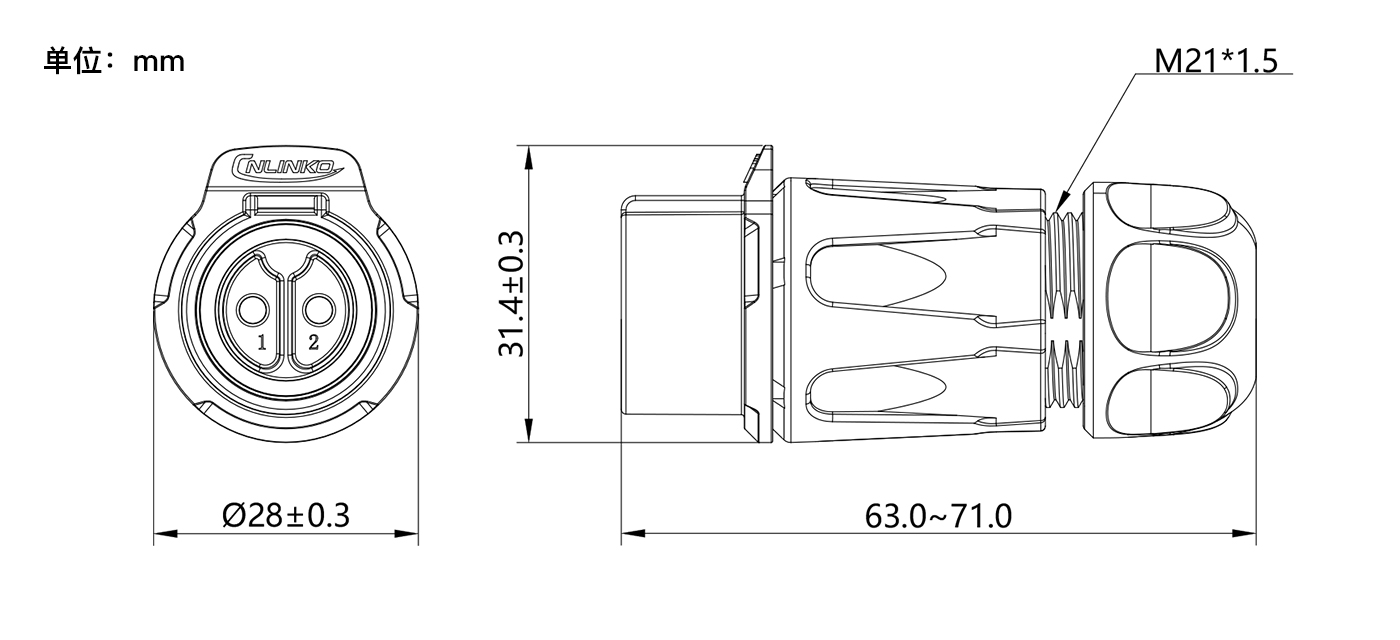 LP-20 Full Shielding Waterproof Connector 3D Design